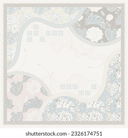 vintage tropical floral scarves hijab design