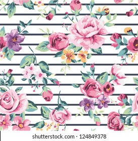 Floral Stripes