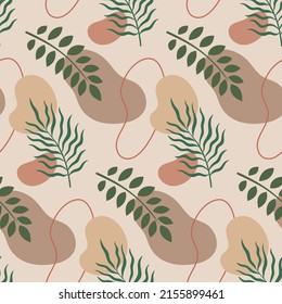 Vintage Tropical Leaf Nature Vector Seamless Pattern. Awesome for classic product design, fabric, backgrounds, invitations, packaging design projects. Surface pattern design.