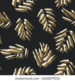 Vintage Tropical Leaves Seamless Pattern Brown