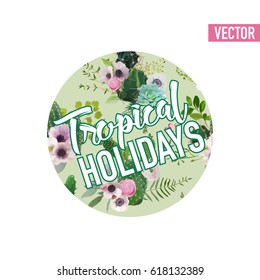 Vintage Tropical Summer Cactus Graphic Design for T shirt, Fashion, Prints in Vector