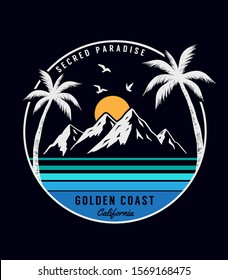 Vintage tropical theme vector graphic. For t-shirt prints, posters and other uses.