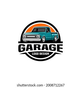 vintage truck logo for garage or delivery company