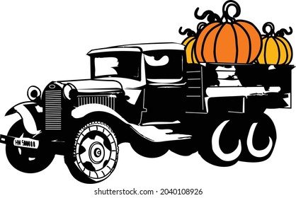 Vintage Truck With Pumpkins is suitable for t-shirt, laser cutting, sublimation, hobby, cards, invitations, website or crafts projects. Perfect for magazine, news papers, posters, headers etc.
