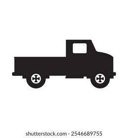 Vintage truck silhouette vector illustration