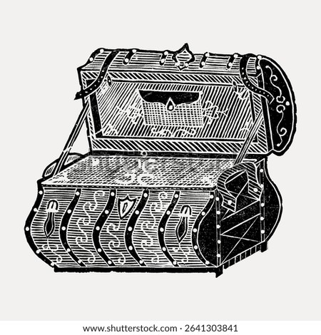 Vintage trunk sticker, vector element.