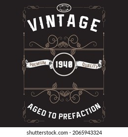 VINTAGE T-SHIRT BEAUTIFUL VECTOR ORNAMENT T-SHIRT