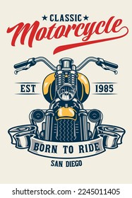 Vintage T-shirt Design of Classic Motorcycle Garage