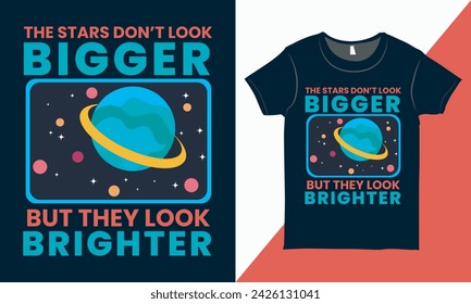 Vintage T-shirt Design with Space Illustration, Design for Tee Shirts and Others, Space Shirt Design Concept