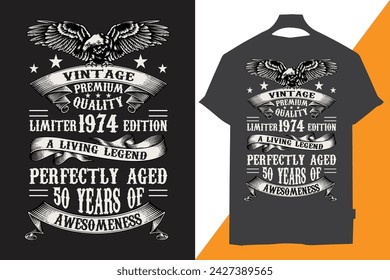 Vintage t-shirt designs often evoke a sense of nostalgia, capturing the essence of bygone eras or paying homage to retro styles. Here's a description of a vintage t-shirt design
