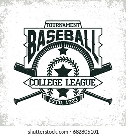 Vintage t-shirt graphic design,  grange print stamp, baseball typography emblem, sports logo Creative design, Vector