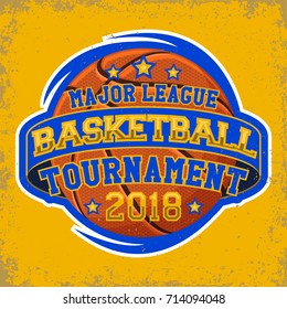 Vintage t-shirt graphic design, print stamp, basketball typography emblem, Creative design, Vector