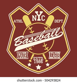 Vintage t-shirt graphic design,print stamp, baseball typography emblem, sports logo Creative design, Vector