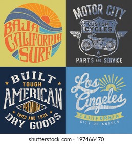 Vintage T-shirt Graphic Set 1