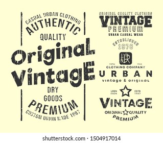 Vintage T-shirt Print Stamp For T Shirts Applique, Tee Badge, Label, Clothing Tag, Jeans, And Casual Wear. Vector Illustration.