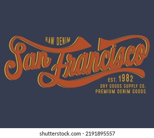  Vintage t-shirt San Francisco City graphic design with Typography for artwork