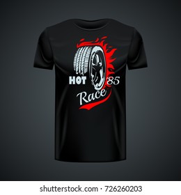 Vintage t-shirt template with Hot Race