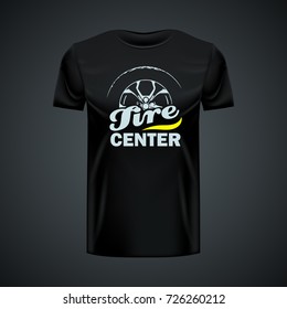 Vintage t-shirt template with Tire Center