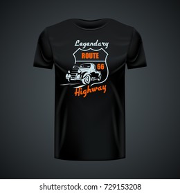 Vintage t-shirt template with  truck logo