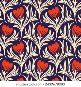 Vintage Tulip Designs in Fabric, Wallpaper and Textures