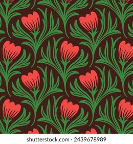 Vintage Tulip Designs in Fabric, Wallpaper and Textures