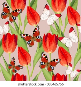 Vintage tulip seamless