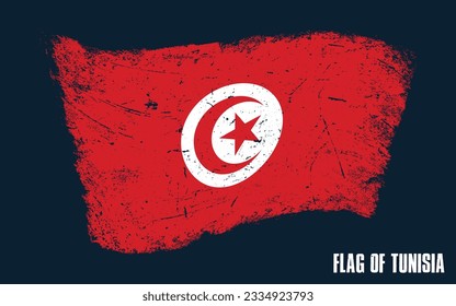 vintage Tunisia flag Grunge effect with brush stroke