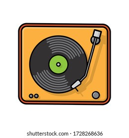 Vintage umsetzbare isolierte Vektorgrafik für Titel Track Day. Vinyl Aufnahmen Symbol.