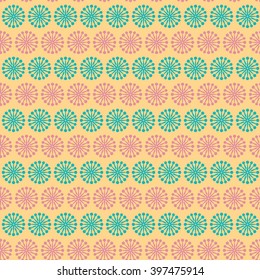 Vintage turquiose seamless pattern. Vector illustration. Endless texture for wallpaper, fill, web page background, surface texture. Shabby geometric ornament.