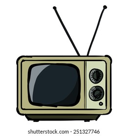 Vintage Tv Childrens Sketch Square Tv Stock Vector (Royalty Free) 251327746