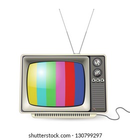 Vintage tv with colors on the screen