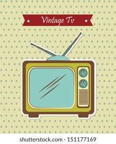 vintage tv design over dotted background vector illustration