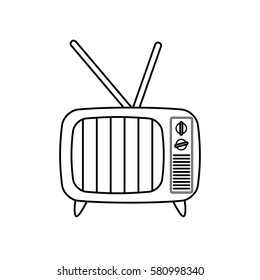 Vintage tv device icon vector illustration graphic design
