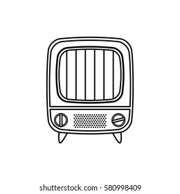Vintage tv device icon vector illustration graphic design