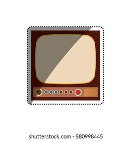 Vintage tv device icon vector illustration graphic design