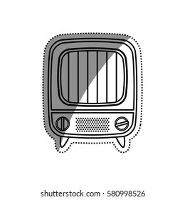Vintage tv device icon vector illustration graphic design