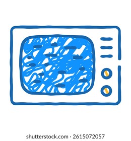 vintage tv doodle icon sketch vector. vintage tv sign. isolated symbol illustration