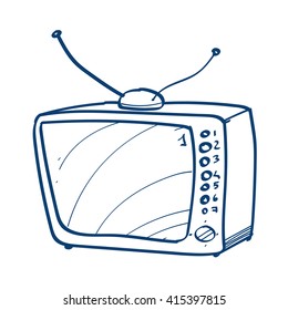Vintage TV icon. Design elements in hand drawn style.