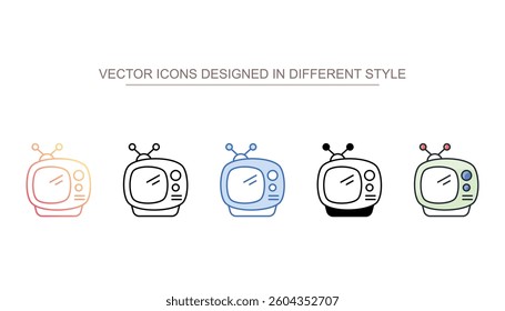 Vintage Tv icon design with white background stock illustration