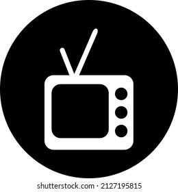 Vintage TV icon. TV icon. Vector . Device iconillustration in circle..eps
