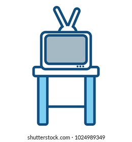 vintage tv on table
