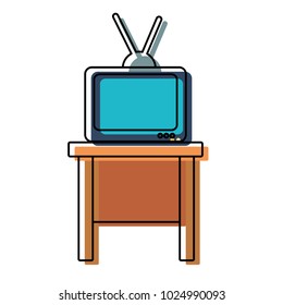 vintage tv on table