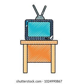 vintage tv on table