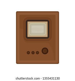 Vintage TV on white background. Retro digital technology.