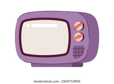 Vintage TV semi flat colour vector object. Editable cartoon clip art icon on white background. Simple spot illustration for web graphic design