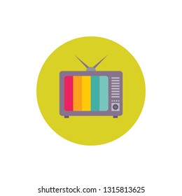 Vintage TV set - concept colored icon in flat graphic design style. Sign for website, mobile application, presentation, infographic. Vector illustration. 