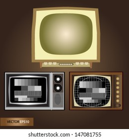 Vintage TV set isolated