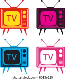 Vintage TV set vector illustration