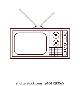 Símbolo de Antiguas TV en estilo de contorno. Web cantar para el diseño. Ilustración vectorial aislada sobre un fondo blanco.