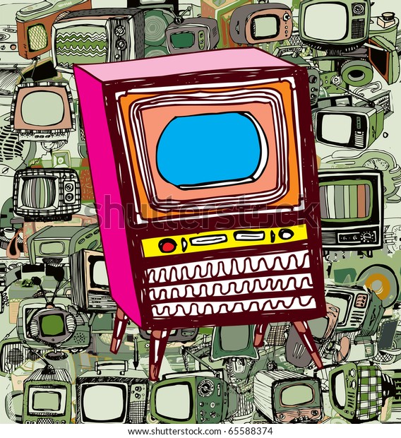 Vintage TV\
(vector)